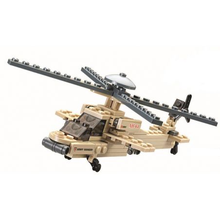 Kazi KY84023 84023 non  TRỰC THĂNG TẤN CÔNG bộ đồ chơi xếp lắp ráp ghép mô hình Field Army Chiến Trường 97 khối