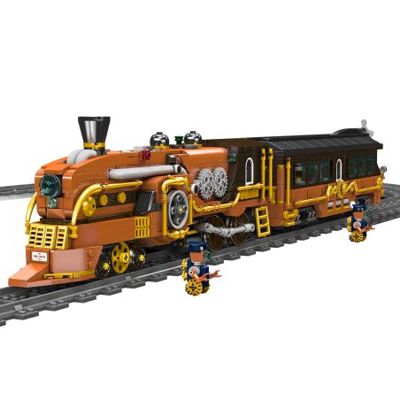 MouldKing 12046 Steampunk Train Xếp hình lắp ráp ghép mô hình tàu hơi nước