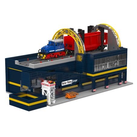 MouldKing 17094 Railcar Rotary Dumper Xếp hình lắp ráp ghép mô hình Máy xúc quay đường sắt