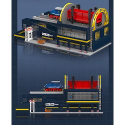MouldKing 17094 Railcar Rotary Dumper Xếp hình lắp ráp ghép mô hình Máy xúc quay đường sắt