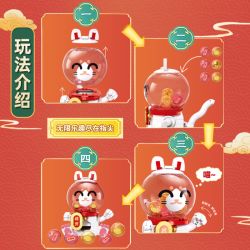 Pleyerid M38-P8073 Xếp hình lắp ráp ghép mô hình Máy Gacha mèo may mắn