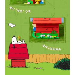 Pantasy 86918 Peanuts Snoopy Xếp hình lắp ráp ghép mô hình ngôi nhà màu đỏ snoopy