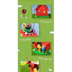 Pantasy 86918 Peanuts Snoopy Xếp hình lắp ráp ghép mô hình ngôi nhà màu đỏ snoopy