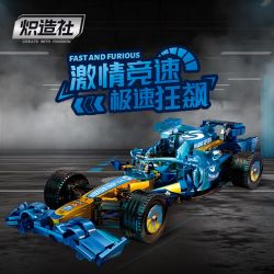 Souzosha F3608 Xếp hình lắp ráp ghép mô hình Xe đua công thức 1 màu xanh