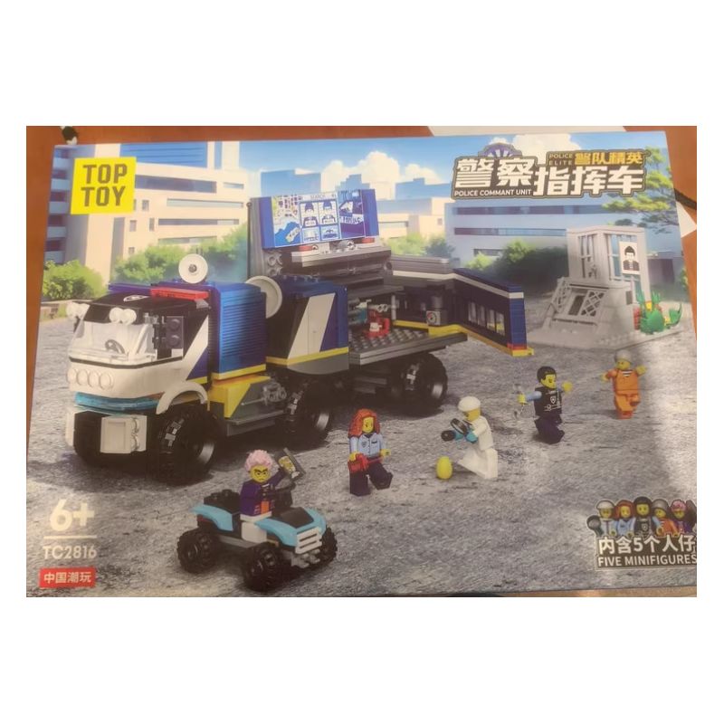 TOP TOY TC2816 Xếp hình lắp ráp ghép mô hình xe chỉ huy của cảnh sát