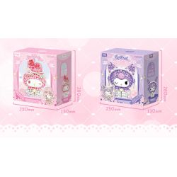 Gekkosha 803308 Xếp hình lắp ráp ghép mô hình Hình dáng cụm hoa Sanrio: Đêm đầy sao hoa hồng, Kurome