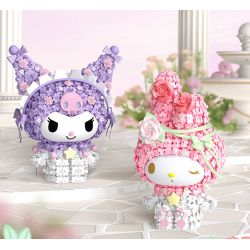 Gekkosha 803308 Xếp hình lắp ráp ghép mô hình Hình dáng cụm hoa Sanrio: Đêm đầy sao hoa hồng, Kurome
