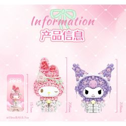 Gekkosha 803309 Xếp hình lắp ráp ghép mô hình Hình dáng chùm hoa Sanrio: Giai điệu ngôn ngữ sao hồng