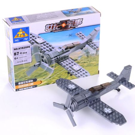 Kazi KY82006 82006 non  MÁY BAY CHIẾN ĐẤU bộ đồ chơi xếp lắp ráp ghép mô hình Century Military CENTURY MILITARY FW190 FIGHTER PLANE Quân Đội Thế Kỷ 87 khối