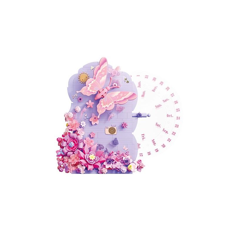 Gekkosha 804264 Xếp hình lắp ráp ghép mô hình Lịch Vạn Niên Hoa Tình Yêu: Hoa Cùng Bóng Bướm