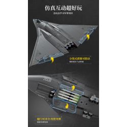 Keeppley 23047 J-36 Xếp hình lắp ráp ghép mô hình Vũ khí quan trọng nhất của cường quốc: Tiêm kích tàng hình thế hệ thứ sáu J-36