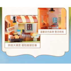 Keeppley K28051 Xếp hình lắp ráp ghép mô hình Khung cảnh đường phố đầy màu sắc Thị trấn cổ tích giả tưởng: Tiệm bánh kỳ lạ