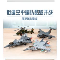 Keeppley 25008 Xếp hình lắp ráp ghép mô hình Thiết bị hạng nặng Hòa bình: Đội hình không quân 4 mẫu J-20 Weilong, J-15 Feisha, Yun-20 Kunpeng, Wuzhi-10 Thunderbolt