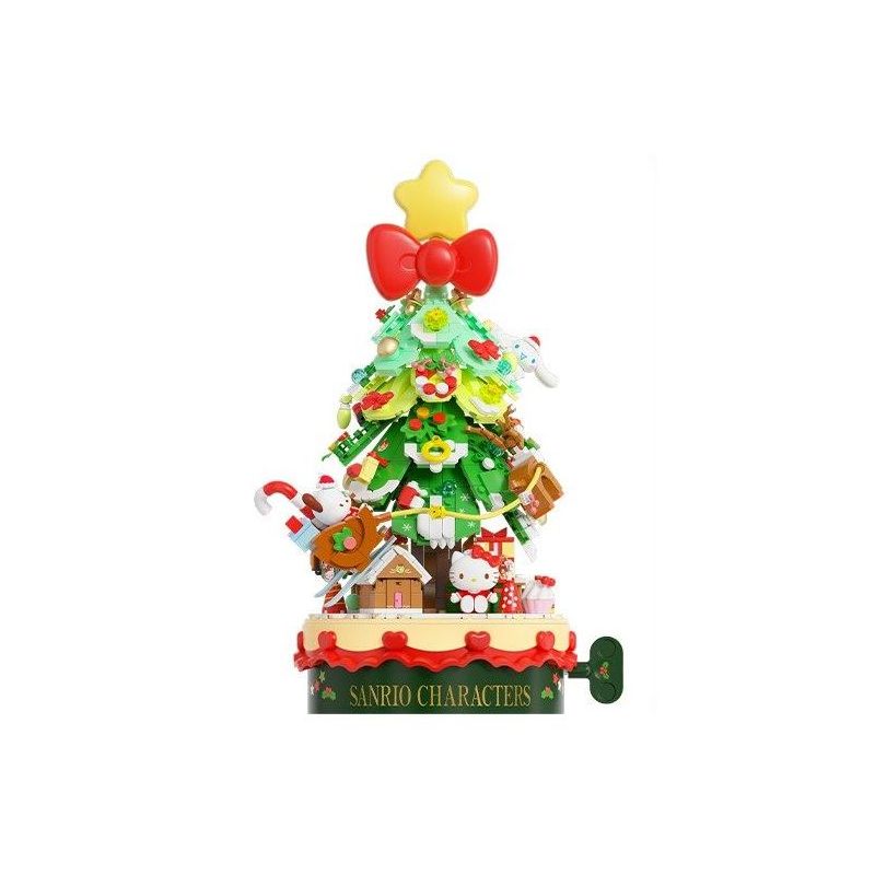 Gekkosha 803307 Xếp hình lắp ráp ghép mô hình Gia đình Sanrio: Hộp nhạc cây thông Noel mùa đông ấm áp