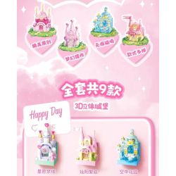 GUDI 40804 Castle Fridge Magnet Xếp hình lắp ráp ghép mô hình Nam châm tủ lạnh mini Castle