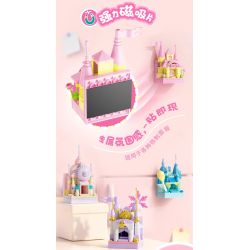 GUDI 40804 Castle Fridge Magnet Xếp hình lắp ráp ghép mô hình Nam châm tủ lạnh mini Castle