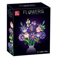 JIESTAR JJ9258 Xếp hình lắp ráp ghép mô hình bó hoa màu tím