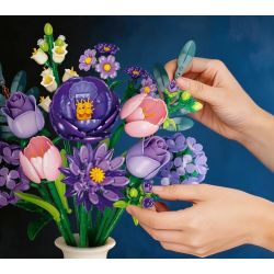 JIESTAR JJ9258 Xếp hình lắp ráp ghép mô hình bó hoa màu tím