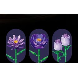 JIESTAR JJ9258 Xếp hình lắp ráp ghép mô hình bó hoa màu tím