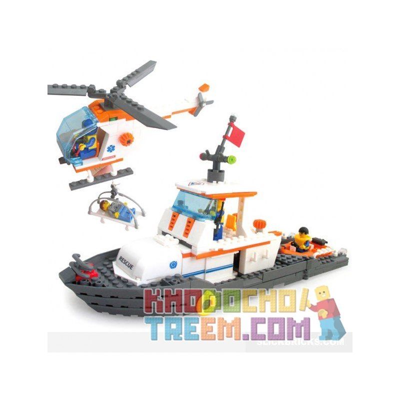 Kazi KY85008 85008 non  ĐỘI TÌM KIẾM CỨU HỘ TRÊN BIỂN bộ đồ chơi xếp lắp ráp ghép mô hình City CITY RESCUE MARITIME SEARCH AND Thành Phố 433 khối