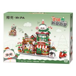 coconut shell 7211 Xếp hình lắp ráp ghép mô hình Mr.PA Little Rake Cửa hàng Giáng sinh Folding Street View