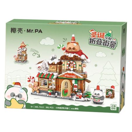 coconut shell 7212 Xếp hình lắp ráp ghép mô hình Mr.PA Little Rake Gingerbread Coffee House Folding Street View