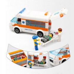 Kazi KY85010 85010 non  XE CỨU THƯƠNG bộ đồ chơi xếp lắp ráp ghép mô hình City CITY RESCUE AMBULANCE COPS Thành Phố 199 khối
