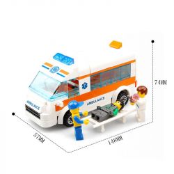 Kazi KY85010 85010 non  XE CỨU THƯƠNG bộ đồ chơi xếp lắp ráp ghép mô hình City CITY RESCUE AMBULANCE COPS Thành Phố 199 khối