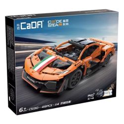 CaDA DoubleE C51310 Xếp hình lắp ráp ghép mô hình Xe thể thao bóng điên cuồng màu cam rực rỡ 1:14