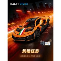 CaDA DoubleE C51310 Xếp hình lắp ráp ghép mô hình Xe thể thao bóng điên cuồng màu cam rực rỡ 1:14