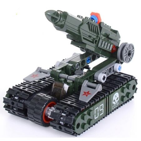 Kazi KY81012 81012 non  XE PHÓNG TÊN LỬA BÁNH XÍCH bộ đồ chơi xếp lắp ráp ghép mô hình Red Alert 3 RED ALERT 3 V4 ROCKET LAUNCHER Báo Động Đỏ 3 170 khối