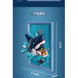 DK 3038 Photo Frame of Shark Xếp hình lắp ráp ghép mô hình Khung ảnh cá mập