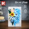 DK 3037 Lion and Flowers Xếp hình lắp ráp ghép mô hình Khung ảnh sư tử hoa khô