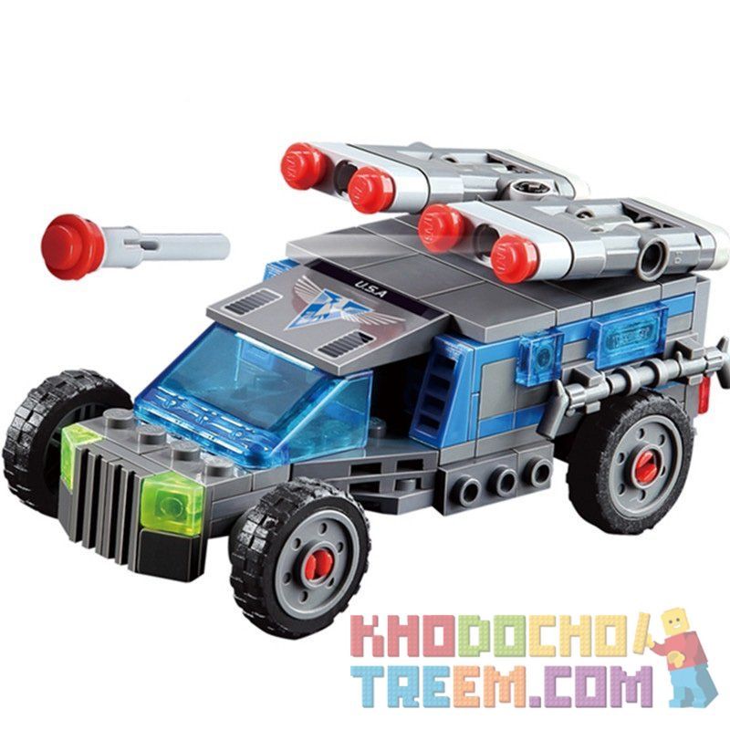 Kazi KY81011 81011 non  Ô TÔ GẮN ROCKET bộ đồ chơi xếp lắp ráp ghép mô hình Red Alert 3 RED ALERT 3 MULTIGUNNER IFV Báo Động Đỏ 3 152 khối