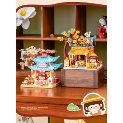 Femibox S44065 ROROJUMP Xếp hình lắp ráp ghép mô hình Nước sốt thịt: Nước sốt Miaojie Taohuaguan RORO Xiaofu