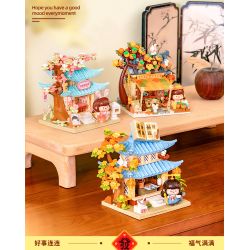 Femibox S44066 ROROJUMP Xếp hình lắp ráp ghép mô hình Nước Sốt Thịt: Nước Sốt RORO Xiaofu Đền Thịnh Vượng