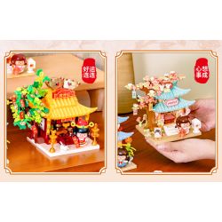 Femibox S44067 ROROJUMP Xếp hình lắp ráp ghép mô hình Nước sốt thịt: Nước sốt hồng Ruyiwu RORO Xiaofu