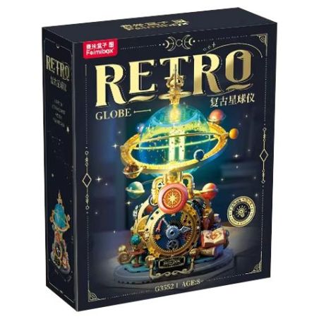 Femibox S5302 Retro Globe Xếp hình lắp ráp ghép mô hình Hành tinh cổ điển