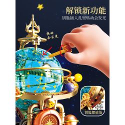 Femibox S5302 Retro Globe Xếp hình lắp ráp ghép mô hình Hành tinh cổ điển