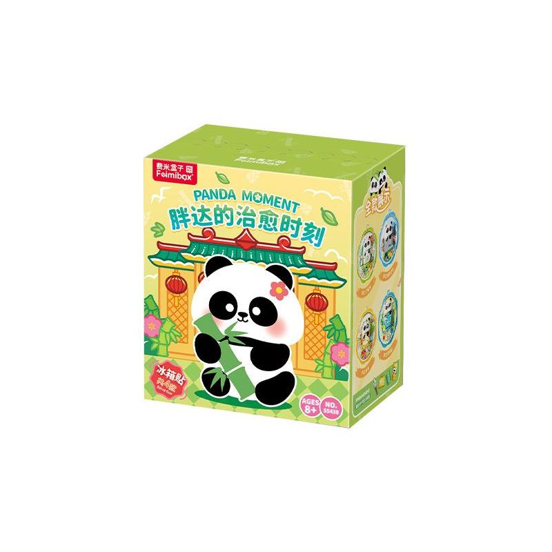 Femibox S5437 Panda Moment Xếp hình lắp ráp ghép mô hình Khoảnh khắc chữa bệnh của Panda Nam châm tủ lạnh Panda 4 loại