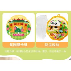Femibox S5437 Panda Moment Xếp hình lắp ráp ghép mô hình Khoảnh khắc chữa bệnh của Panda Nam châm tủ lạnh Panda 4 loại