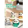 Femibox S5437 Panda Moment Xếp hình lắp ráp ghép mô hình Khoảnh khắc chữa bệnh của Panda Nam châm tủ lạnh Panda 4 loại