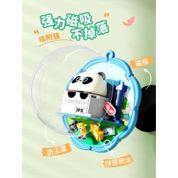 Femibox S5437 Panda Moment Xếp hình lắp ráp ghép mô hình Khoảnh khắc chữa bệnh của Panda Nam châm tủ lạnh Panda 4 loại