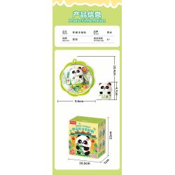 Femibox S5437 Panda Moment Xếp hình lắp ráp ghép mô hình Khoảnh khắc chữa bệnh của Panda Nam châm tủ lạnh Panda 4 loại