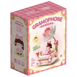 Femibox S5439 Gramophone Xếp hình lắp ráp ghép mô hình Bolognese: Máy hát hoa hồng