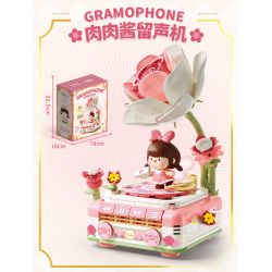 Femibox S5439 Gramophone Xếp hình lắp ráp ghép mô hình Bolognese: Máy hát hoa hồng