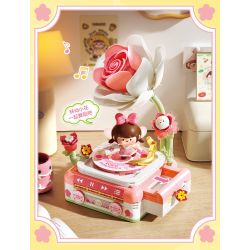 Femibox S5439 Gramophone Xếp hình lắp ráp ghép mô hình Bolognese: Máy hát hoa hồng