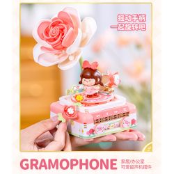 Femibox S5439 Gramophone Xếp hình lắp ráp ghép mô hình Bolognese: Máy hát hoa hồng