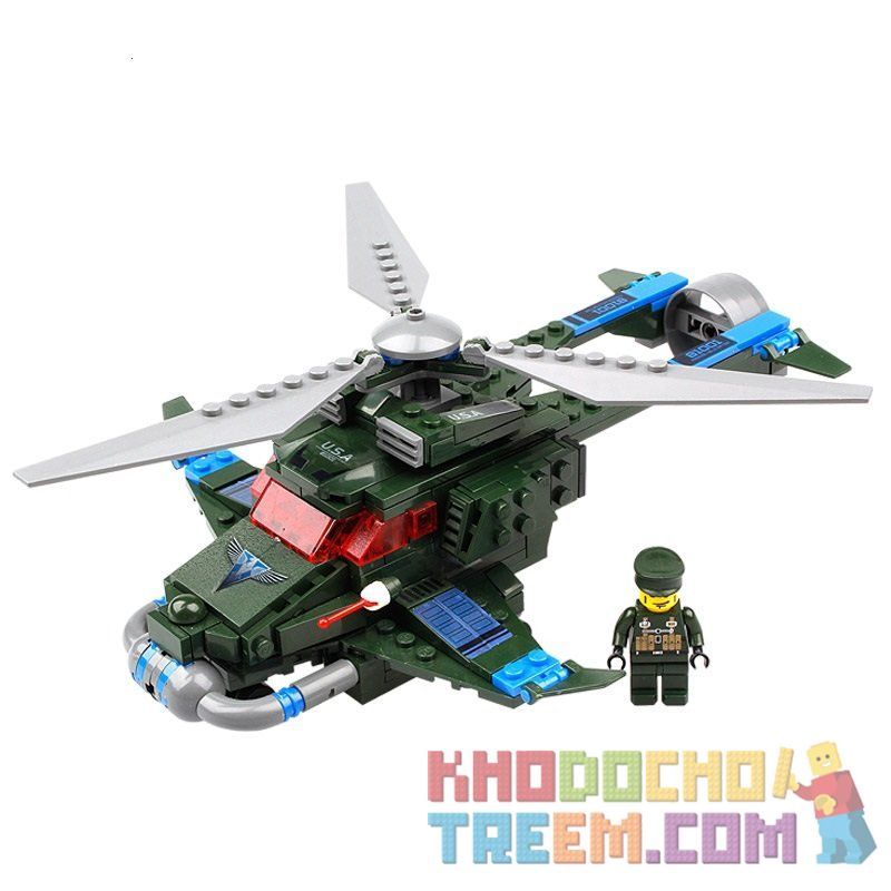 Kazi KY81001 81001 non  TRỰC THĂNG PHẢN CÔNG NHANH bộ đồ chơi xếp lắp ráp ghép mô hình Red Alert 3 RED ALERT 3 FLASH FREEZE AIRPLANE Báo Động Đỏ 3 251 khối