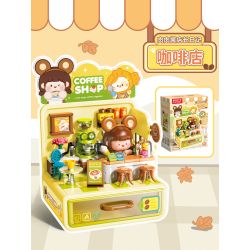 Femibox S44058 ROROJUMP Xếp hình lắp ráp ghép mô hình Nhật ký quản lý cửa hàng nước sốt: Quán cà phê